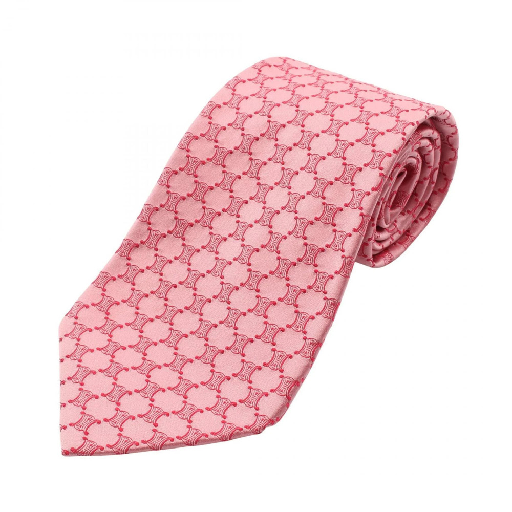Celine Macadam Silk Tie for Men, Pink
